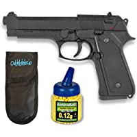 Outletdelocio. Pistola Airsoft MF-9S metálica. Calibre 6mm + Funda Portabalines + 1000 Bolas. 45878-21993-23054